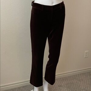 Theory Velvet Pants - Deep Marron hardly worn excellent new condition size 2